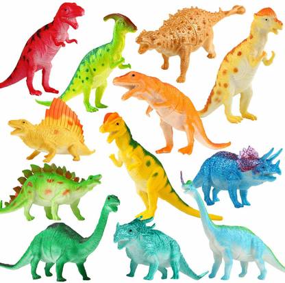 Littlin Dinosaur Action Figure Toy Set (Pack of 12)