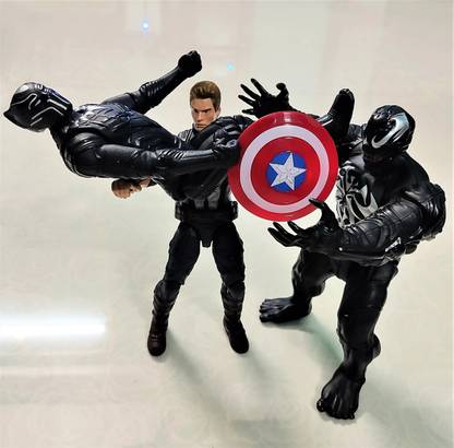 Thrifx Marvel Premium Edition 'Venom meets Black Panther and Captain' Special Combo of3