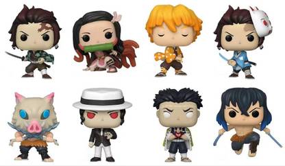 RVM Toys Anime Demon Slayer Action Figure Set of 8 Size 10CM Toy Collector No Box Figures
