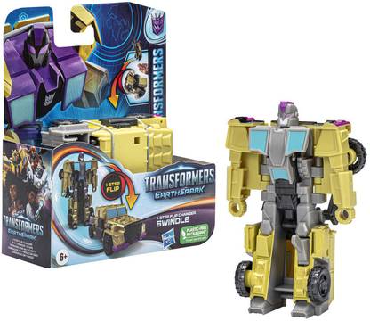 TRANSFORMERS Toys EarthSpark 1-Step Flip Changer Swindle Action Figure