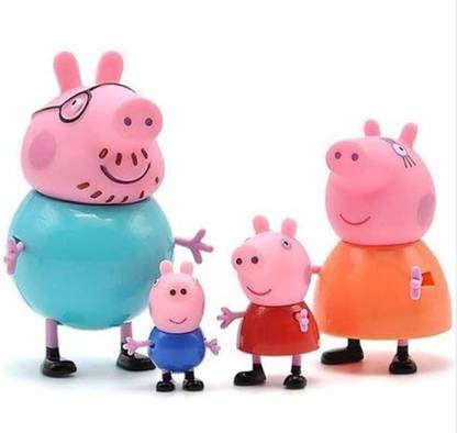 Steadfast Peppa Pig Family Set of 4,Pretend Play Set (Assorted Colours)