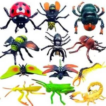 Mallexo Jungle Animal Insect Toys for Kids BIG SIZE 12PCs Bug Reptile Animal Figure Set