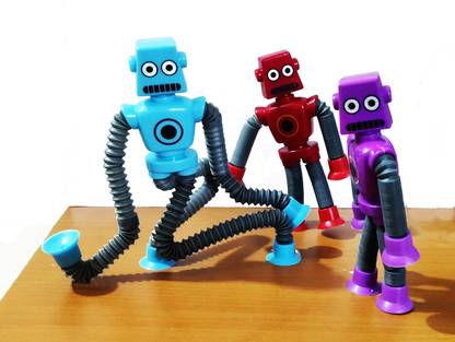 Dhinchak Robot Shape Pipe Adjustable Flexible Bendable Pipe Toy for Kid LED Inside (1 pc)