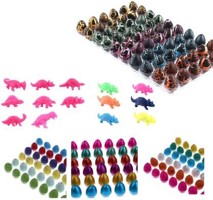 BNF 60 piece Novel Dinosaur Eggs Hatching Growing in Water Dino Animal Figure Model