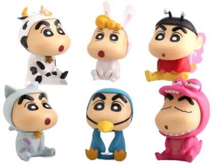 Lil Tara Mini Model Shin Chan Statue Toys Action Figure Collectible Set of 6