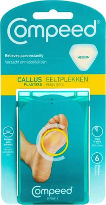 Compeed Fast Healing Callouses Plasters with Under Foot Rubbing Protection from Shoe while Walking and Running - Medium Size_Pack of 6 for Men n Women Adhesive Band Aid