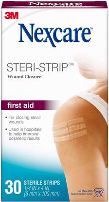 3M Nexcare Steri-Strip Skin Closure 1/4 X 4 Inches, 30 Count Adhesive Band Aid
