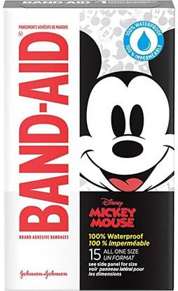 BAND-AID Adhesive Bandages for Kids, 15 Whistles (Disney Mickey Mouse) Adhesive Band Aid