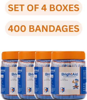 BRIGHT AID Regular Bandaid With Strong Adhesion & Flexibility(100pcs/jar) Adhesive Band Aid