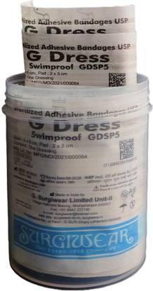 G-Dress Swimproof Sterilized Adhesive Bandage/Dressing(5x6cm):25 Pcs Adhesive Band Aid