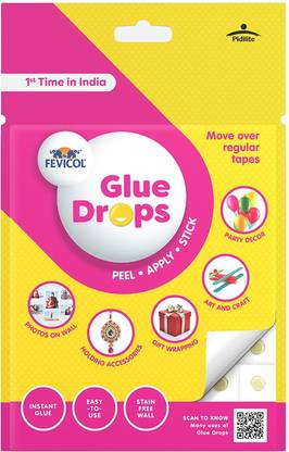 fevicol Glue Drops For Instant & Non Messy Use - Peel, Apply & Stick 24 Glue Drops