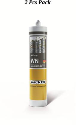 wacker Weather Neutral Black Silicone Sealant 2Pcs Pack (300ml Each) | Neutral curing silicone sealant with excellant weather resistance | excellant adhesion on most construction substrats Adhesive