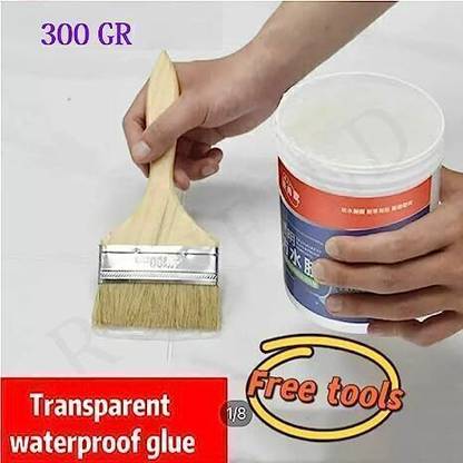 santsales TransparentWaterproofGluewithBrush,LeakRepairIndoorandOutdoorCoating,AntiLeakage Adhesive