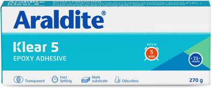 Araldite Klear 5, 270g (R & H 135 g), Fast Setting Transparent Epoxy Adhesive Adhesive