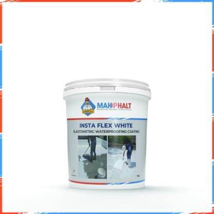 MAKPHALT Insta Flex White Elastometric Roof Waterproofing Coating in Liquid-1KG Adhesive