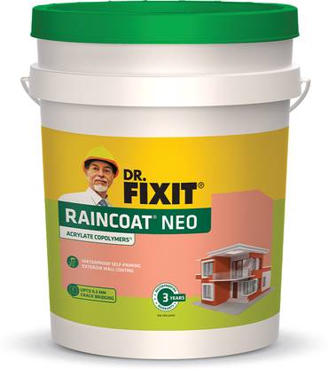 DR FIXIT Raincoat NEO Waterproofing for External Wall, Top Coating - White Adhesive