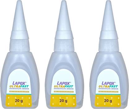 CMR Lapox Ultra Fast Instant Adhesive 3Pcs with Extra Cap and Tube Adhesive