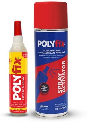 POLYFIX Medium viscosity CA glue with Aerosol Activator combo Adhesive