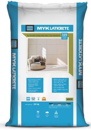 MYK LATICRETE Tile Adhesive 325 High Flex (20 kg White)| Ideal for large & medium format tiles Adhesive