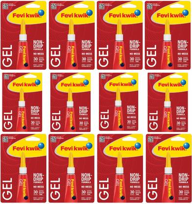 Pidilite Fevikwik Gel One Drop Instant Adhesive,Multipurpose & Easy to Use,3g Pack of 12 Adhesive