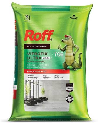 roff Vitrofix Ultra For Fixing Ceramic, Semi & Vitrified Tiles,Stones, White Adhesive