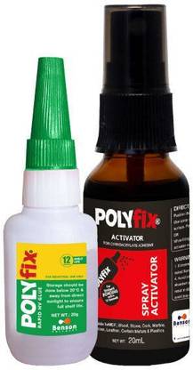 POLYFIX Instant Glue Gel with Spray Activator for General purpose, Electrical Fitting,Household Items & toys Adhesive