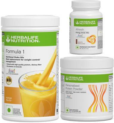 HERBALIFE Formula 1-Mix Shake Mango 500g + Protein 200g + Elaichi Afresh 50g