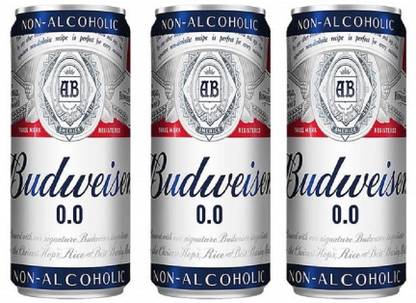Budweiser Non Alcoholic 0.0. Beer 330ml (Pack of 3) Can