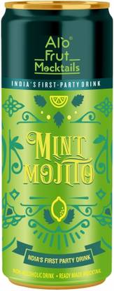 ALOFRUT Mint Mojito 250 ml Pack of 24 | India's First Party Drink | Taste The Natural Fizz | Readymade Mocktails | Enriched With Aloevera | No Artificial Colours | No Artificial Flavors Can