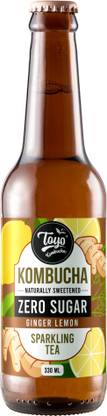 Toyo Kombucha Ginger Lemon Zero Sugar Glass Bottle