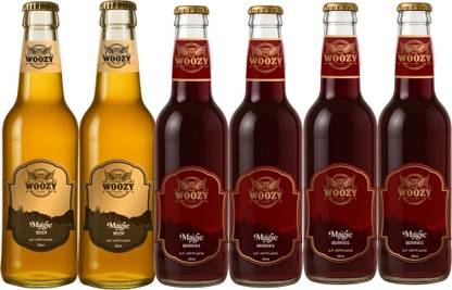Woozy Woozybar 6-Pack (2 Magic Berries + 4 Beer) – Non Alcoholic Combo Glass Bottle