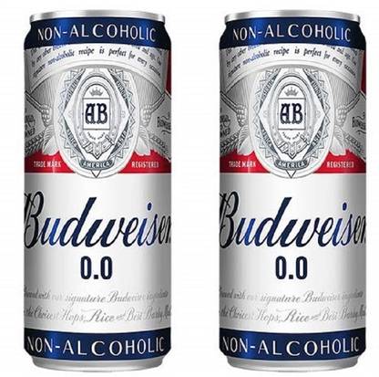 Budweiser Non Alcoholic 0.0 Beer 330ml (Pack of 2) Can