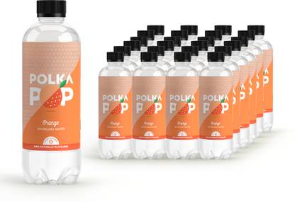 POLKA POP Orange Naturally Flavoured Sparkling Water (350ml Each) PET Bottle (24 x 350 ml) PET Bottle