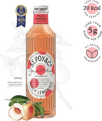 Sepoy & co Peach Lemonade Glass Bottle