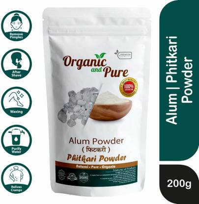 Organic and Pure Alum Stone Powder, Fitkari, Phitkari Powder for Face Hair Water, Potash Powder  (200 g) at Rs. 174