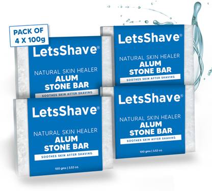 LetsShave Alum Stone Bar | Fitkari for Razor Cuts, Skin Tightening| Alcohol-Free