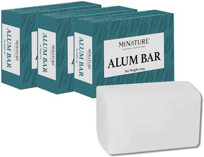 mi nature Alum Bar 100gm (Fitkari), Pack of 3 Shaving Bar 100% Pure Potassium Alum Stone