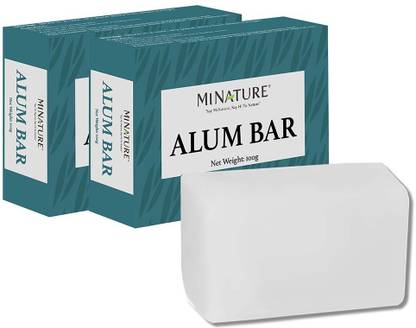 mi nature Alum Bar 100gm (Fitkari), Pack of 2 Shaving Bar 100% Pure Potassium Alum Stone