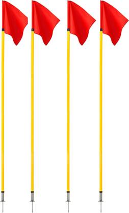LCARNO 4 Pc Spring Corner flags Portable Soccer Flags Soccer Poles Two Piece Agility Pole