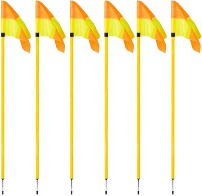 LCARNO 6 Pc Corner flags Portable Soccer Flags Soccer Poles Y/O Two Piece Agility Pole