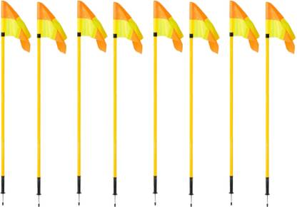 LCARNO 8 Pc Spring Corner flags Portable Soccer Flags Soccer Poles Y/O Two Piece Agility Pole