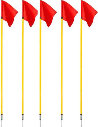 LCARNO 5 Pc Spring Corner flags Portable Soccer Flags Soccer Poles Two Piece Agility Pole