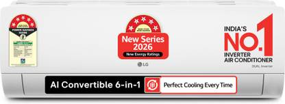LG 1.5T 5★ DUAL Inverter Split AC — AI Convertible 6-in-1, 4-Way Auto Swing, Wi-Fi
