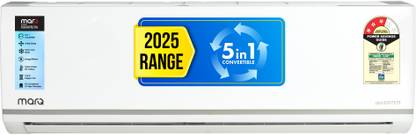 MarQ by Flipkart 2025 1.5 Ton 3 Star Split Inverter 5-in-1 Convertible with Turbo Cool Technology AC  - White