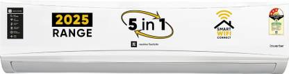 realme TechLife 2025 Model 1.5 Ton 3 Star Split Inverter 5-in-1 Convertible with Rapid Cool Technology Smart AC with Wi-fi Connect  - White