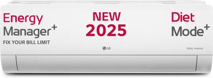 LG 2025 Model AI Plus Convertible 6-in-1 1.5 Ton 5 Star Split AI Dual Inverter with Energy Manger Plus, Voice Control, HimClean, 4 Way, VIRAAT Mode and Diet Mode Plus AC with Wi-fi Connect  - White