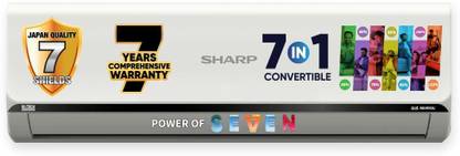 Sharp 2025 Model 7 in 1 Convertible 1.5 Ton 5 Star Split Inverter 7 Stage Health Filters AC  - White