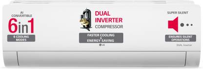 LG AI Convertible 6-in-1 Cooling 2024 Model 1.5 Ton 5 Star Split Inverter 4 Way Swing, HD Filter with Anti-Virus Protection AC with VIRAAT Mode & ADC Sensor AC  - White