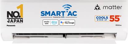 Panasonic 2025 Model 1 Ton 5 Star Split Inverter AC with Wi-fi Connect  - White