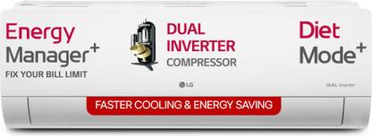 LG 2025 Model AI Plus Convertible 6-in-1 Split 1.5 Ton 5 Star Split AI Dual Inverter with Energy Manger Plus,Voice Control, HimClean, 4 Way, VIRAAT Mode and Diet Mode Plus AC with Wi-fi Connect  - White